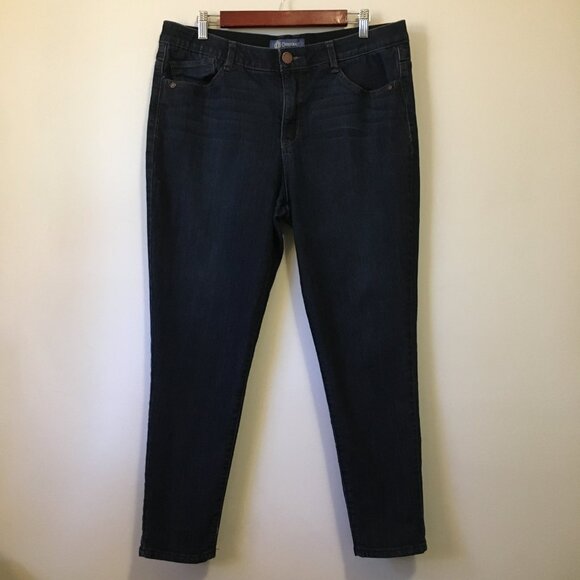 Democracy Dark Blue Denim 'Ab'solution Stretchy Banded Waist Jeans - Picture 1 of 16